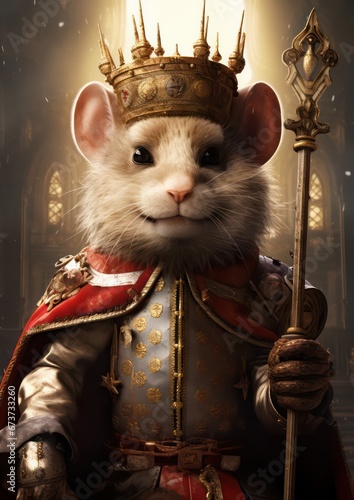 cute mouse dressed as a king - ai-generated photo