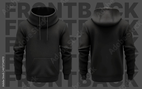 Hoodie template, Clothes store mockup, Basic sweatshirt mock up, Cyberpunk style mock-up, Clean hoodie model.