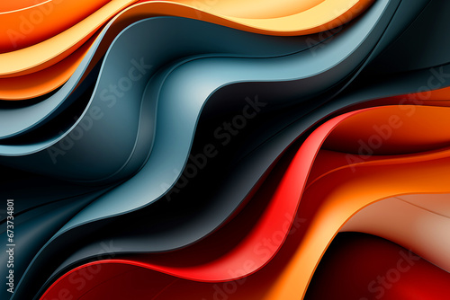 Experience a burst of color with this 3D rendered wallpaper, where abstract shapes and curves twist into a vibrant texture.