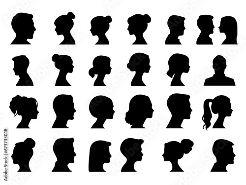 silhouette of a person , black and white icon set , business vector