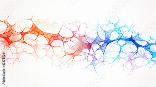 Neuron brain cell medical background. Science neural connection, bright color lights