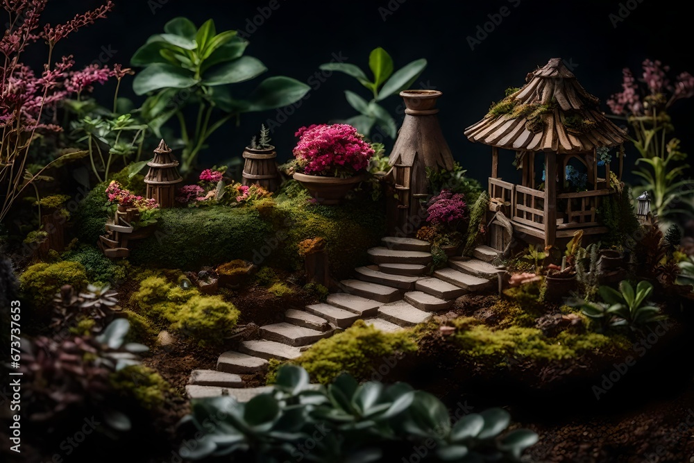 Create a fairy garden with miniature plants.