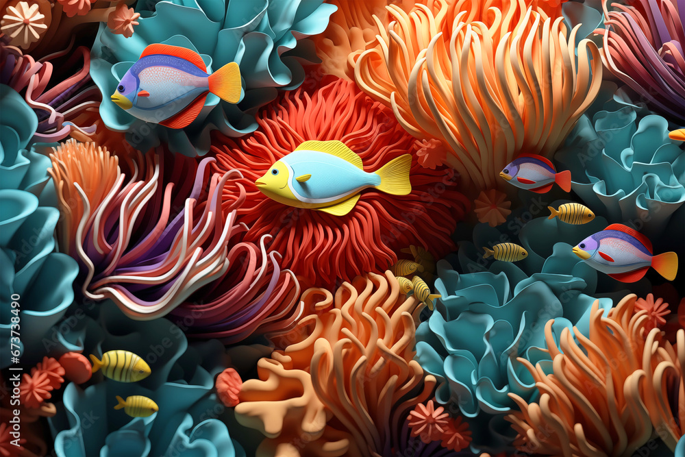 Dive into the aqua waves with this 3D wallpaper, showcasing a vibrant underwater seascape that brings the beauty of Caribbean reefs to your screen. Dive into the aqua waves with this 3D wallpaper, showcasing a vibrant underwater seascape that brings the beauty of Caribbean reefs to your screen.