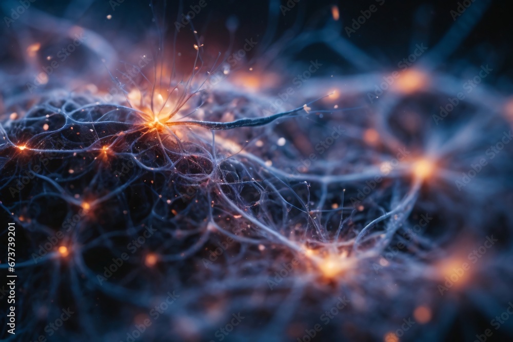 A neuron net inside of brain, shimmering with a vibrant rainbow of colors. Generative Ai. A neuron net inside of brain, shimmering with a vibrant rainbow of colors. Generative Ai.