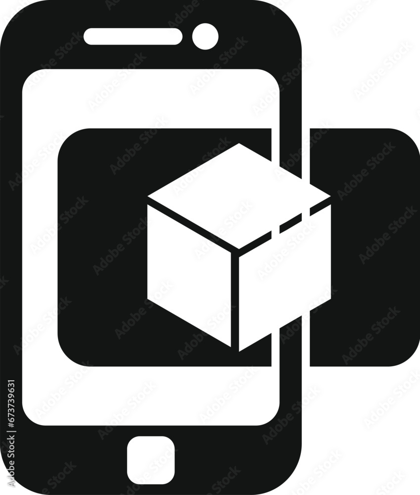 Augmented reality phone app icon simple vector. Video code. Gadget camera Augmented reality phone app icon simple vector. Video code. Gadget camera