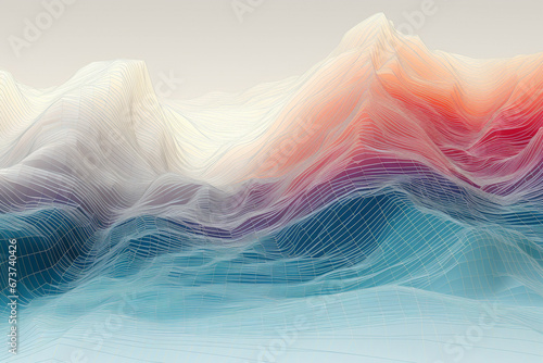 Drawing of glacier surface with hotter areas. Global warming concept