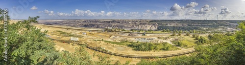 Foto Panoramic image of the Garzweiler opencast coal mine in Germany