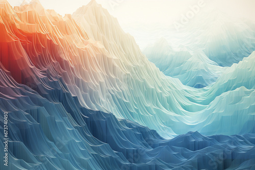 Drawing of glacier surface with hotter areas. Global warming concept
