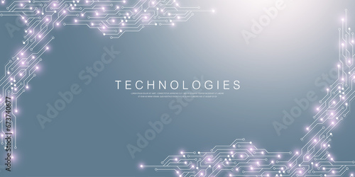 Electronic texture for computer technology. Engineering background concept. Motherboard computer generated abstract background