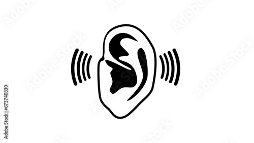 Ear listen, Perceive sound, noise, and waves, the deaf, a concept central to human sensory perception.