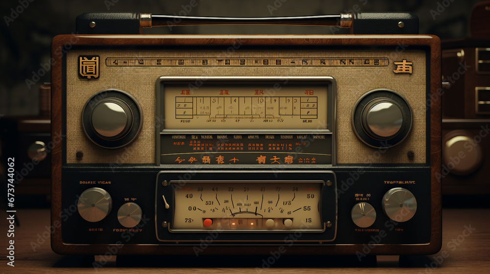 vintage radio isolated on white