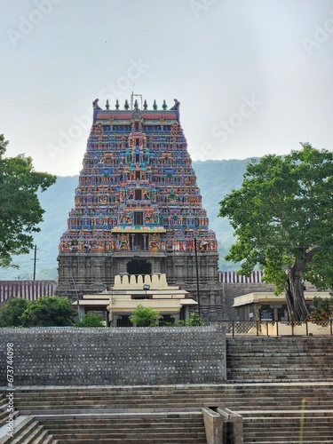 Madurai, Tamil Nadu India - Oct 19 2023: Divya Desam Sri Kallazhagar Temple (Azhagar Kovil) , Thirumaliruncholai.