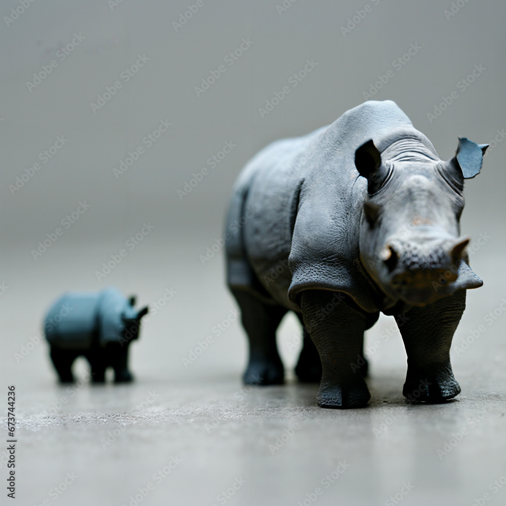 Naklejka premium white rhino isolated