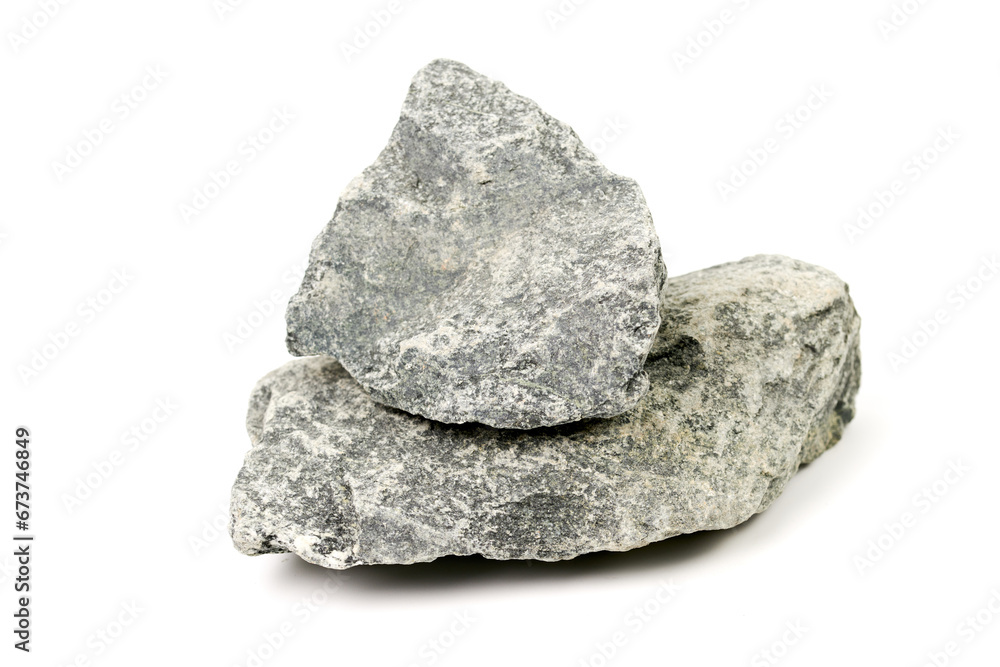 Set of sauna stones isolated on white background. Natural mineral rock gabbro-diabase Set of sauna stones isolated on white background. Natural mineral rock gabbro-diabase