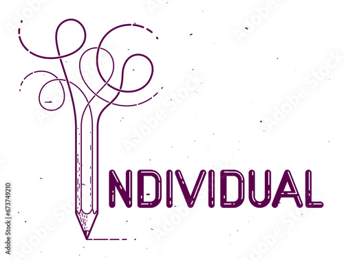 Individual word with pencil...