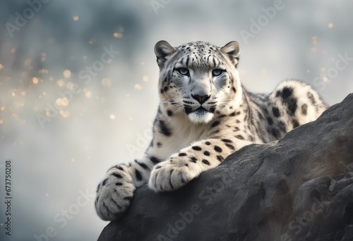 Snow Leopard Photography Stock Photos cinematic, wildlife, snow leopard, for home decor, wall art, posters, game pad, canvas, wallpaper © Reha