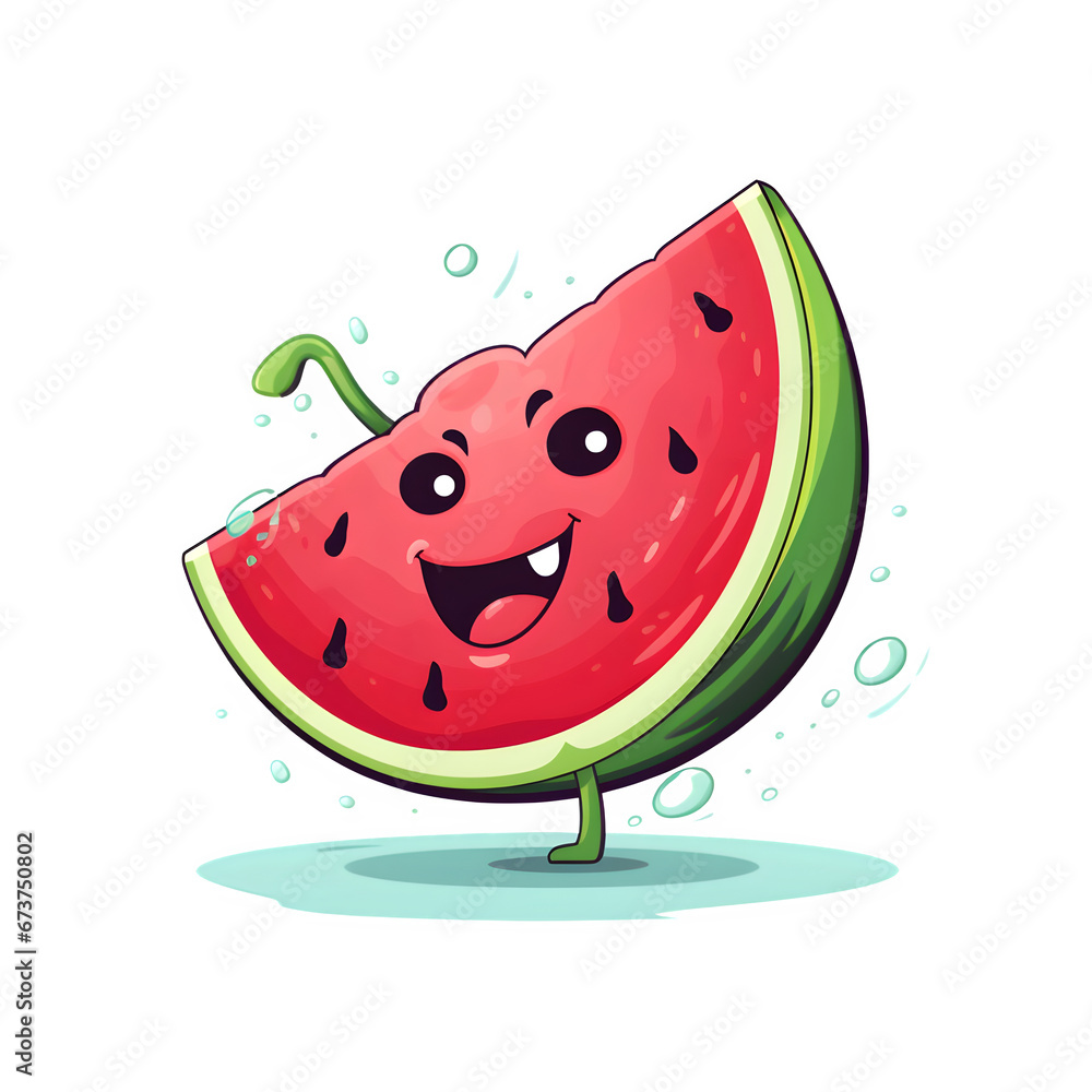dabbing watermelon slice vector illustration in transparent background Generative AI dabbing watermelon slice vector illustration in transparent background Generative AI