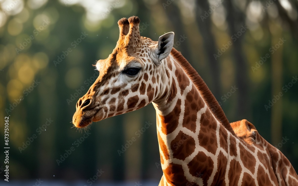 Winter Majesty Portrait of a Majestic Giraffe in the Snowy Wilderness ai generated Winter Majesty Portrait of a Majestic Giraffe in the Snowy Wilderness ai generated