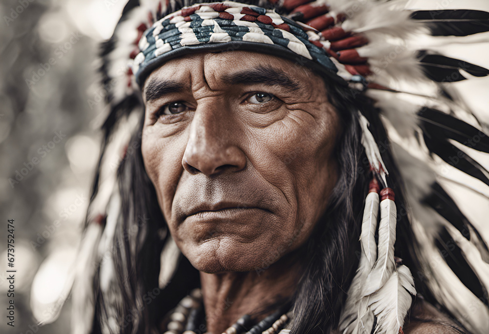 Portrait of a native American man. Portrait of a native American man.