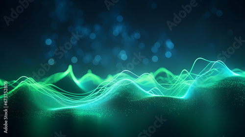 Abstract digital wave particles PPT background poster wallpaper web page