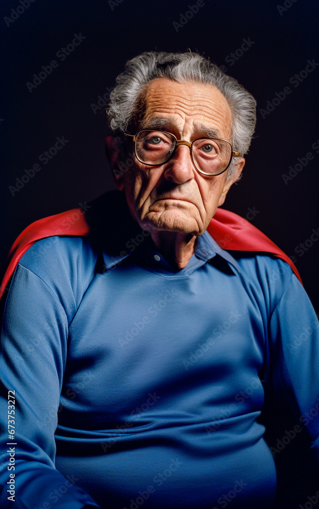 An old and tired superhero An old and tired superhero