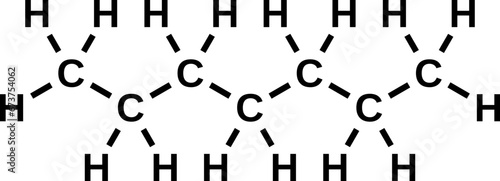 Heptane C7H16 chemical structural formula, vector illustration 
