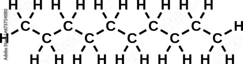 Decane C10H22 chemical structural formula, vector illustration