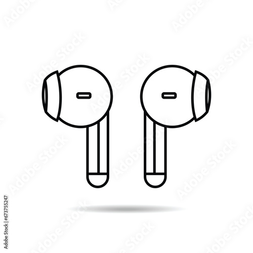 Earphone bluetooth line icon set design editable stroke on white background. Earphone icon in modern flat style design. Vector illustration EPS 10.