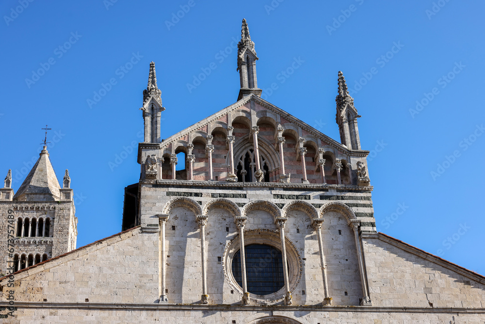 The Cathedral of Saint Cerbonius with Bell tower at the Garibaldi square in Massa Marittima. Italy