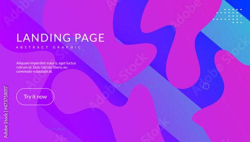 Rainbow Cover. Flat Dynamic Background. Modern Layout. Pink Vibrant Poster. Color Landing Page. Horizontal Invitation. Graphic Page. Liquid Website. Violet Rainbow Cover