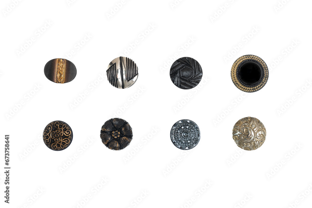 Old buttons isolated on white background Old buttons isolated on white background