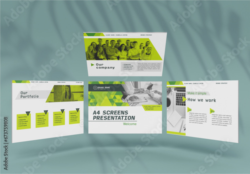 A4 Perspective Ui Screens Mockup