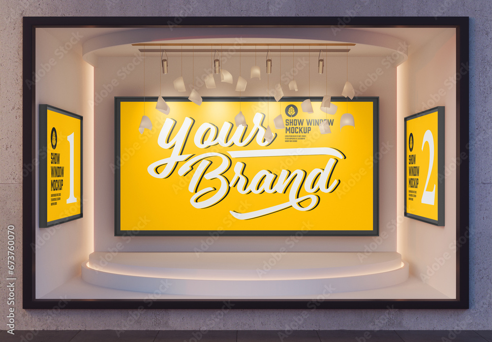 Window Display Mockup Stock Template Adobe Stock