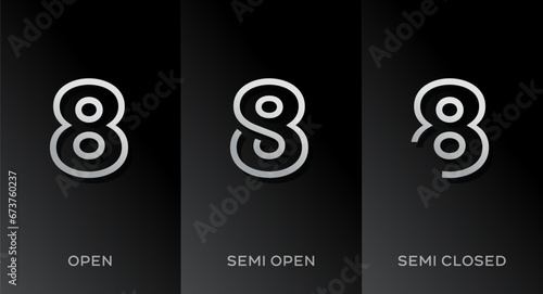 Set of number 8 logo icon design template elements