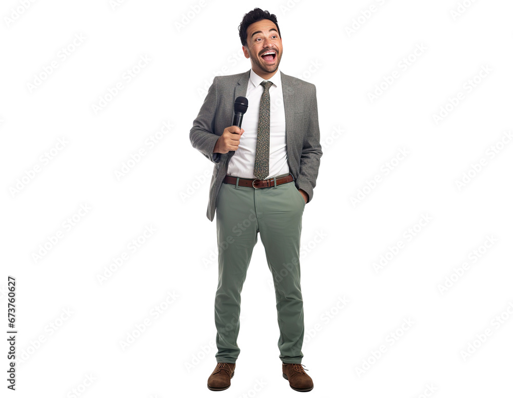 Funny actor, presenter or stand-up comedian, cut out Funny actor, presenter or stand-up comedian, cut out