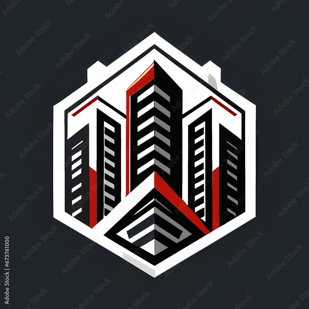 Modernes Hochhaus-Logo-Design: Modernes Hochhaus-Logo-Design: