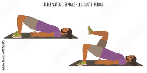 Young man doing single led glute bridge exercise