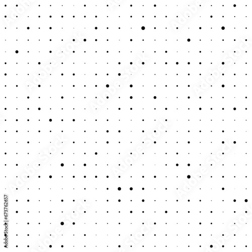 Dot seamless pattern. Subtle dots pattern. Halftone grid. Small point texture. Digital black points isolated on white background for print design. Square net. Dotted patern. Vector illustration