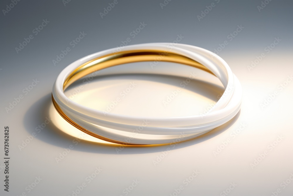 Abstract White Background With Golden Ring. Сoncept Modern Art Photography, Minimalist Aesthetics, Golden Touch, Abstract Composition Abstract White Background With Golden Ring. Сoncept Modern Art Photography, Minimalist Aesthetics, Golden Touch, Abstract Composition