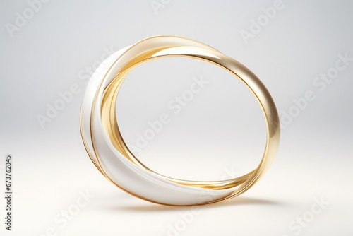 Abstract White Background With Golden Ring