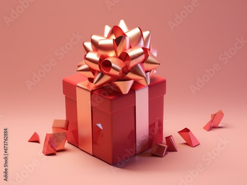 Festive Open Box with Christmas Ribbon.