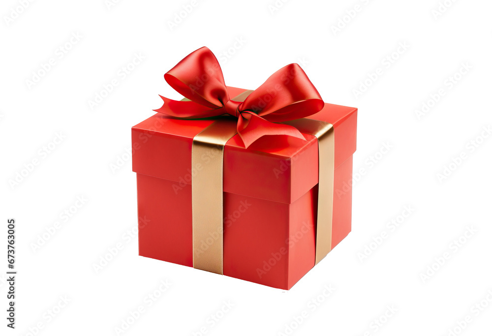 Red gift box isolated on transparent background Red gift box isolated on transparent background