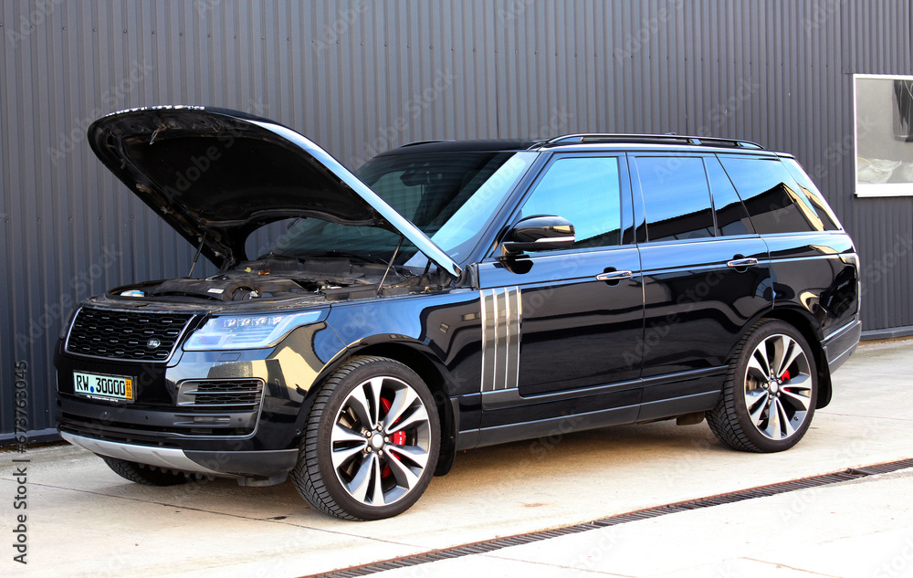 Vinnytsia, Ukraine; November 02, 2023. Black Land Rover Range Rover SV ...