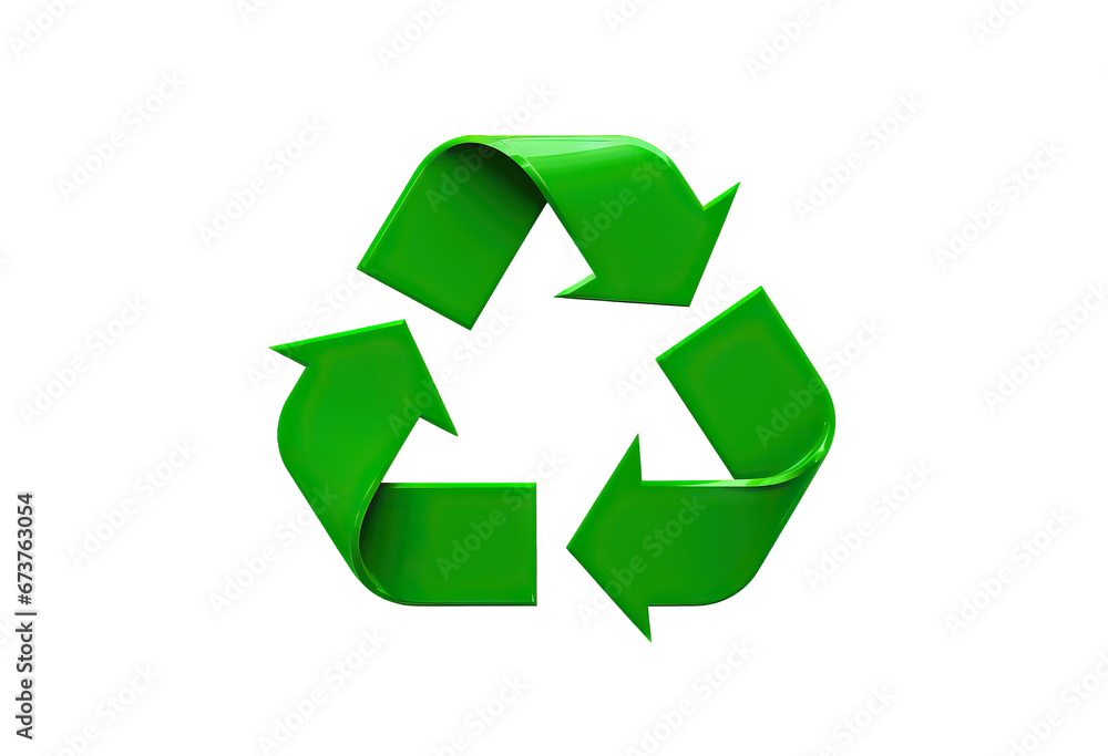 Recycle symbol green triangle arrows isolated on transparent background Recycle symbol green triangle arrows isolated on transparent background