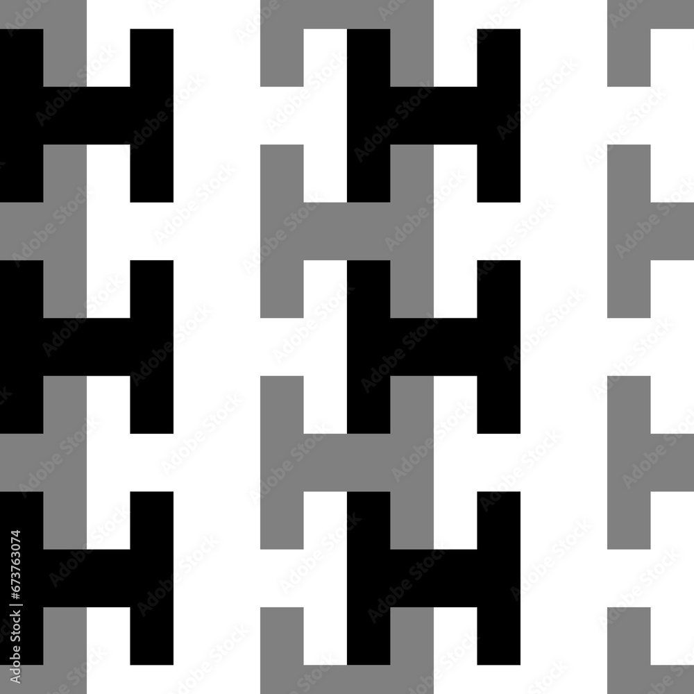 Seamless surface pattern design with tiles ornament. Image with repeated letter shapes. Ancient mosaic wallpaper. Ethnif motif. Digital paper for page fill, web designing, textile print. Vector art. Seamless surface pattern design with tiles ornament. Image with repeated letter shapes. Ancient mosaic wallpaper. Ethnif motif. Digital paper for page fill, web designing, textile print. Vector art.