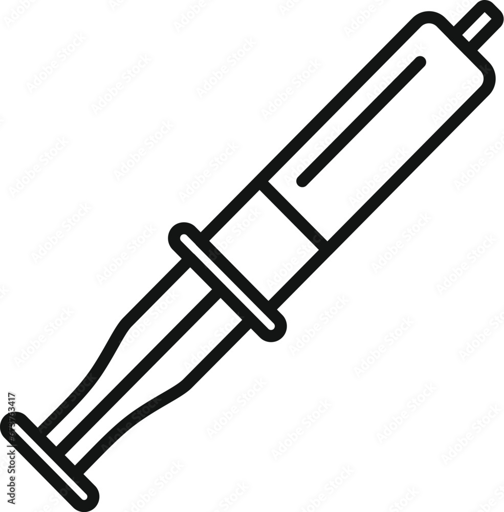 Thermo paste syringe icon outline vector. Laptop repair. System button service Thermo paste syringe icon outline vector. Laptop repair. System button service