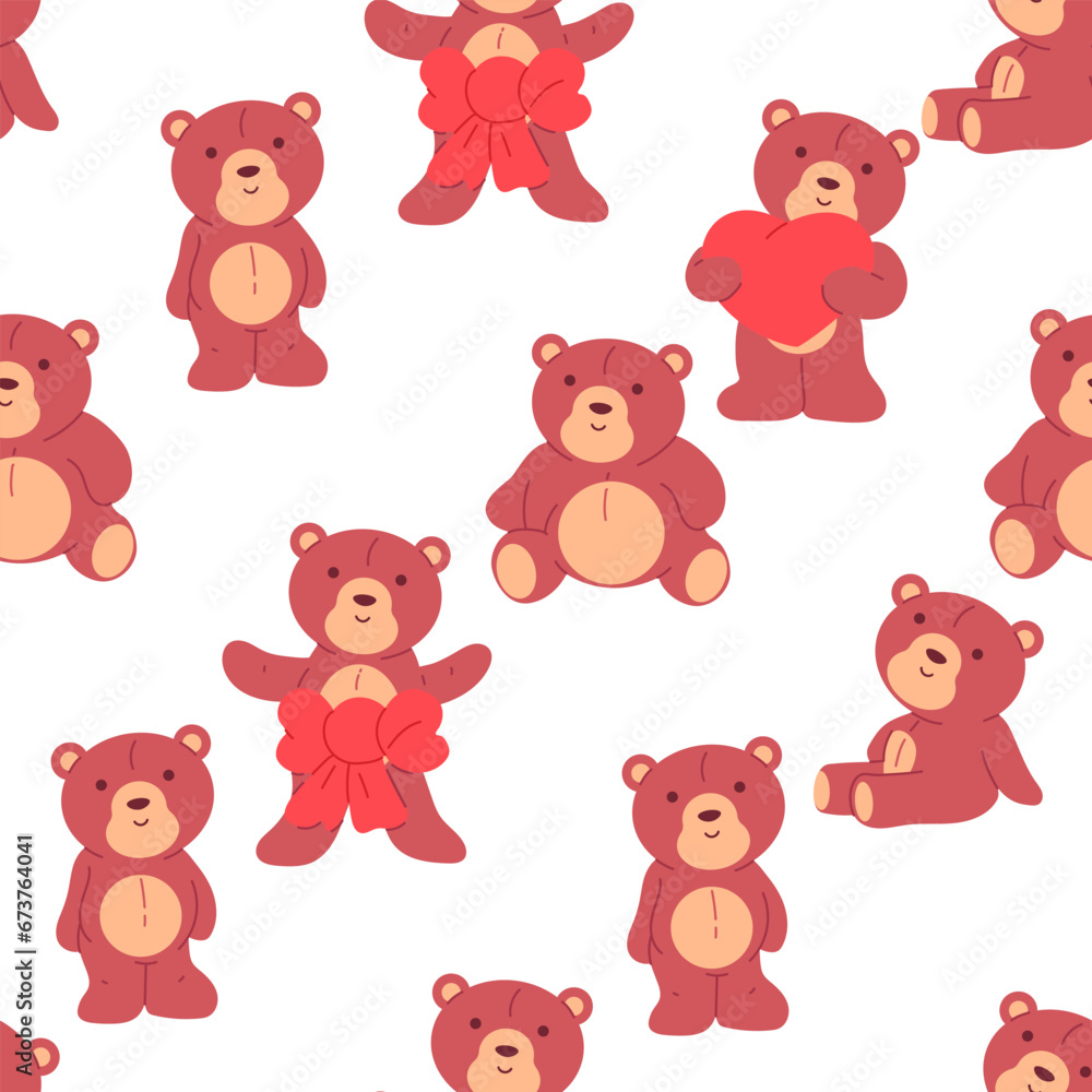 Bear toy vector cartoon seamless pattern background for wallpaper, wrapping, packing, and backdrop. Bear toy vector cartoon seamless pattern background for wallpaper, wrapping, packing, and backdrop.
