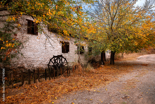 Ciplakdegirmen an old stone building and autumn landscape photo