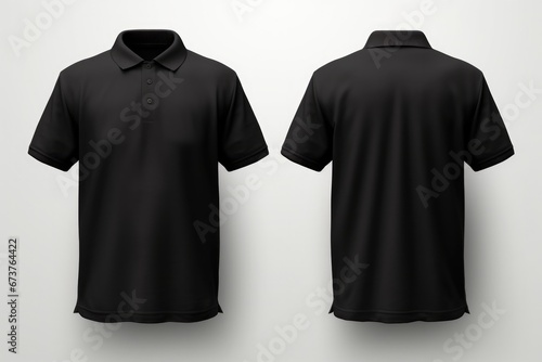 Black Polo Shirt Mockup, Front And Back View