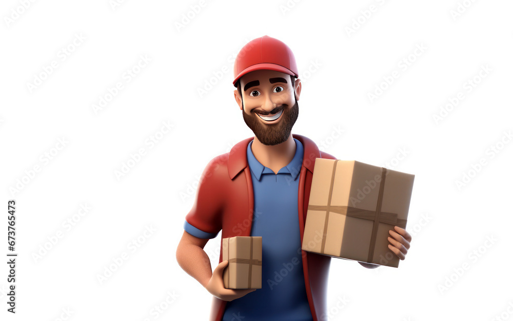 delivery man with parcel delivery man with parcel
